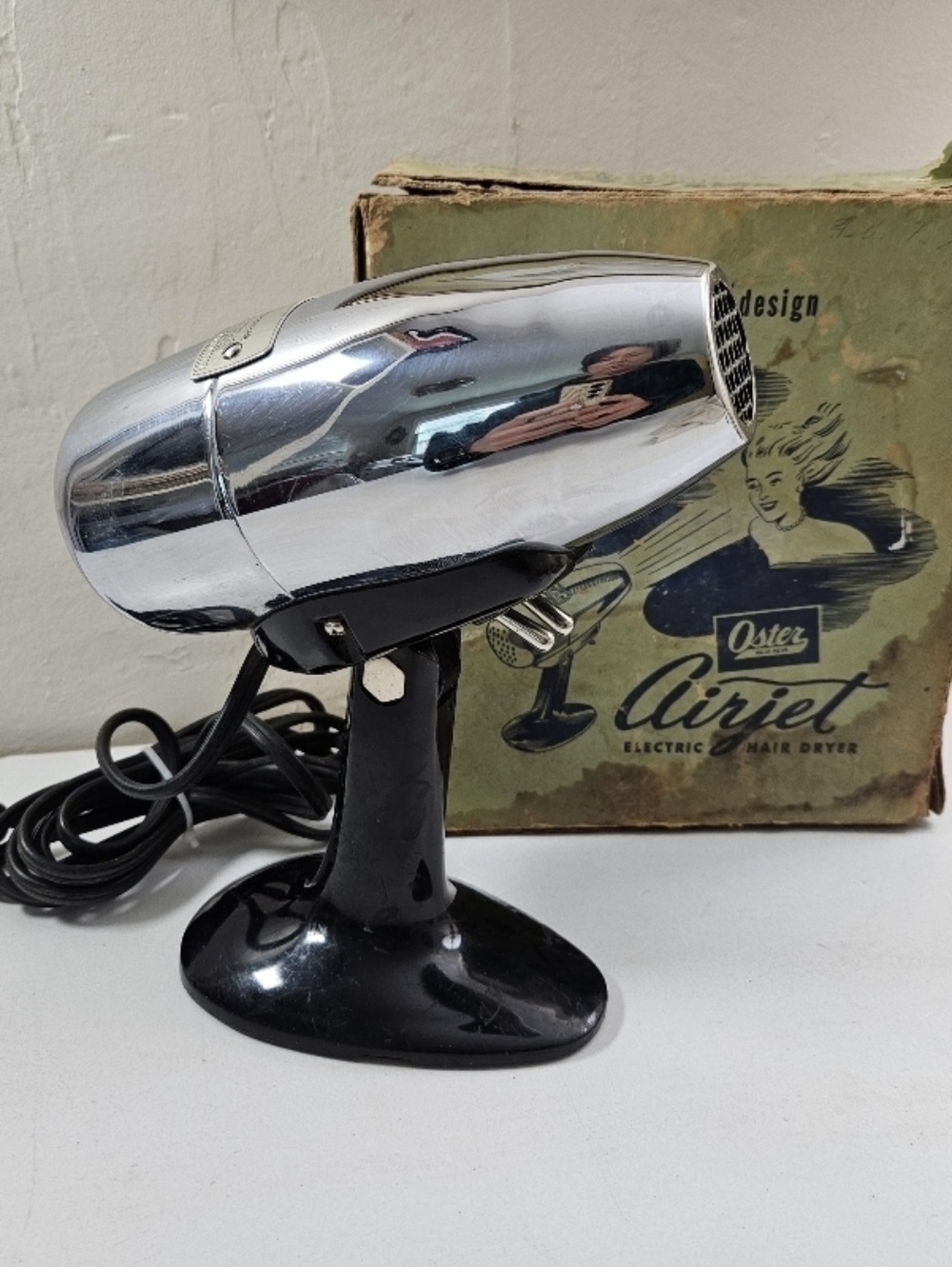 Oster Airjet Chrome Electric Hair Dryer - Silver & Black